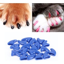 ZHKJ Shop 20 Pc Silikon Yumuşak Kedi Tırnak Kapakları, BoyutXs (Mavi) (Yurt Dışından)