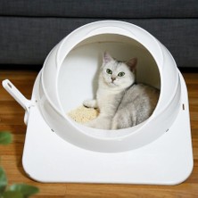 ZHKJ Shop Kedi Çöp Kutusu Pet Büyük Kapalı Tuvalet (Beyaz) (Yurt Dışından)