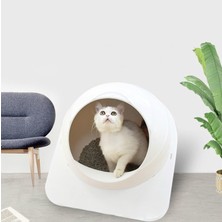 ZHKJ Shop Kedi Çöp Kutusu Pet Büyük Kapalı Tuvalet (Beyaz) (Yurt Dışından)