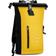 ZHKJ Shop 25L Su Geçirmez Sırt Çantası Yansıtıcı Şeritli Su Geçirmez Kova Torbası (Sarı) (Yurt Dışından)