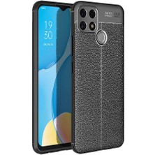 Smody Oppo A15S Kılıf Silikon Niss Deri Görünümlü Kamera Korumalı + Nano Cam