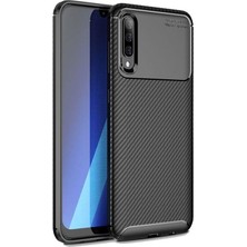 Smody Samsung Galaxy A70 Kılıf Silikon Negro Karbon Darbe Emici + Kırılmayan Nano Cam