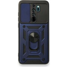 Smody Xiaomi Redmi Note 8 Pro Kılıf Yüzüklü Standlı Kamera Korumalı + Ekran Koruyucu Nano Cam