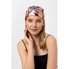 Saria Moda Yaprak Desen Kiremit Fular Bandana