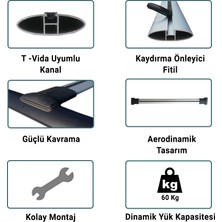 Doğcan Citroen Berlingo  2002 – 2007 Arası Için Klasik Ara Atkı Seti Portbagaj Taşıyıcı Tavan Taşıyıcı Seti
