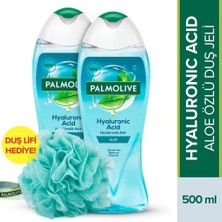 Palmolive Hyaluronic Acid Doğal Aloe Özlü Banyo ve Duş Jeli 2 x 500 ml + Duş Lifi