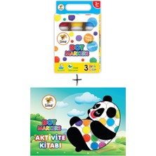 Lino Dot Markers 3 Renk Yıkanabilir +Aktivite Boyama Kitabı Seti