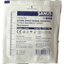 Sanus Steril Spanç Kompres 7,5 X 7,5 (1 Koli, 72 Kutu, 7200 Adet)