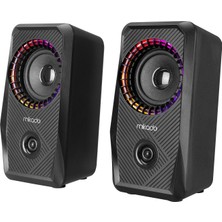 Mikado MD-S26 JOY 2.0 Multimedia 3W*2 Siyah USB RGB Işıklı Gaming Speaker