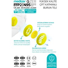 Qzer Siyah 5 Katlı Ventilli Ffp2 Nr N95 Maske