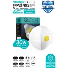 Medizer Qzer Beyaz 5 Katlı Ventilli Ffp2 Nr N95 Maske