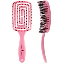 Land Of Myth - LOM1272 Üç Boyutlu Esnek Saç Açma ve Tarama Fırçası, Flexible Pro Brush (Pembe)