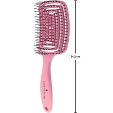 Land Of Myth - LOM1272 Üç Boyutlu Esnek Saç Açma ve Tarama Fırçası, Flexible Pro Brush (Pembe)