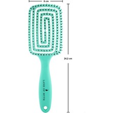 Land Of Myth - LOM1274 Üç Boyutlu Esnek Saç Açma ve Tarama Fırçası, Flexible Pro Brush (Turkuaz)