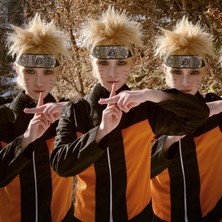 Janae Naruto Uzumaki Cosplay Peruk 30CM - Sarı (Yurt Dışından)