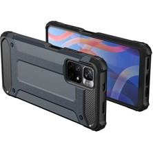 Case 4U Xiaomi Redmi Note 11T 5G Kılıf Military Armor Çift Katmanlı Crash Silikon Kılıf Altın