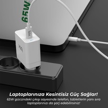 Bix BX-UC65WFTA Macbook / iPad ve Laptop Uyumlu 65W Type-C Şarj Adaptör & 3A Type-c to Type-C Kablo