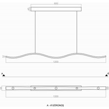 Triolux TRA22001 Eco 120 cm LED Avize Sarkıt Eyes - Işık Rengi 4000K Doğal Beyaz