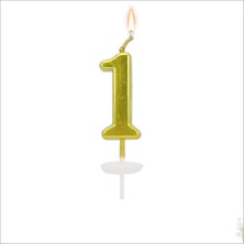 Süsle Bebek ve Parti 1 Rakam Altın Mum