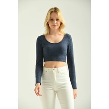 Moviment Saks Yumoş Örme Crop Bluz