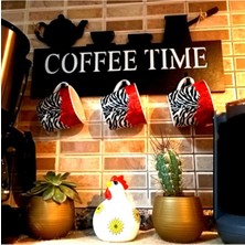Güneş Lazer Duvar Dekorasyon Coffee Time Ahşap Dekoratif Kupalık