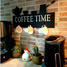 Güneş Lazer Duvar Dekorasyon Coffee Time Ahşap Dekoratif Kupalık