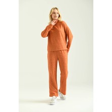 Moviment Turuncu Düğme Detaylı Yumoş Örme Eşofman Altı