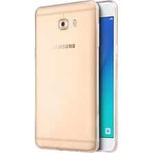 Kılıfist Samsung Galaxy C7 Kılıf Crystal Clear Liquid Soft Transparent Şeffaf Ince Silikon