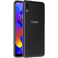 Kılıfist Casper Via E3 Kılıf Clear Soft Transparent Şeffaf Ince Silikon + Ekran Koruyucu