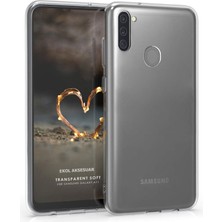 Kılıfist Samsung M11 Kılıf Clear Soft Transparent Şeffaf Ince Silikon + Ekran Koruyucu