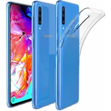 Kılıfist Samsung A70 Kılıf Clear Soft Transparent Şeffaf Ince Silikon + Ekran Koruyucu