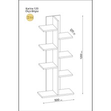 Mihra Home Karina Kitaplık 120CM Beyaz