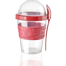 Pazariz Meyve Hazneli Kaşıklı Portatif Yoğurt Kabı 600 ml