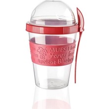 Pazariz Meyve Hazneli Kaşıklı Portatif Yoğurt Kabı - 600 ml
