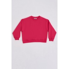 RECOLOR Organik Uzun Kollu Kız Çocuk Sweatshirt - Pembe Pembe - 12-14