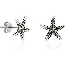 Adal Silver Kadın 925 Ayar Gümüş Oksitli Deniz Yıldızı Küpe