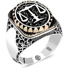 Gumush Gümüş Adalet Terazisi Oval Erkek Yüzük