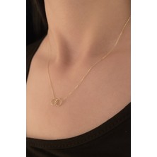 Fiyonk Kuyumculuk 14 Ayar Altın Iç Içe Halkalar Kolye