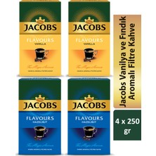 Jacobs Vanilya ve Fındık Aromalı Filtre Kahve Fırsat Paketi 4 x 250 gr