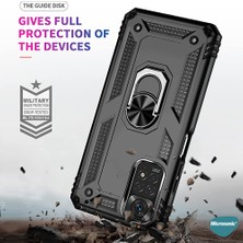 Microsonic Xiaomi Redmi Note 11 Kılıf Military Ring Holder Siyah