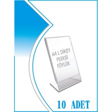KRC Kıraç L Tipi A4 Kağıdı Boyutlu Dikey Pleksi Föylük 10 Adet