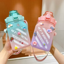 Colorful Balloons 1500 ml Çanta Su Bardağı Büyük Kapasiteli Kızlar Taşınabilir Spor Su Şişesi (Yurt Dışından)