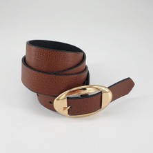 Sanalbolluk Yuvarlak Sarı Renk Tokalı Klasik Spor Kemer