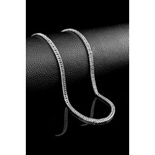 Trend Collection Herringbone Balıksırtı Paslanmaz Çelik Gümüş Zincir Kolye