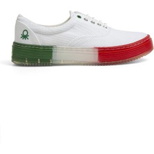 Benetton® | BN-30696-3114 Beyaz Kirmizi - Kadın Spor Ayakkabı