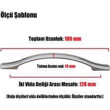 Badem10 Sülün Çekmece Dolap Kapak Kulpu Kulbu 128 mm Parlak Krom Metal Kulp