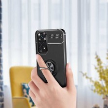 Tekno Grup Xiaomi Redmi Note 11 Global Kılıf Ultra Korumalı Yüzüklü Manyetik Ravel Silikon + Tam Kaplayan 5d Ekran Koruyucu