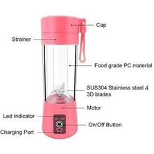 Taşınabilir Blender USB Mikser Elektrik Sıkacağı Makinesi Smoothie Blender Mini Gıda Işlemcisi Kişisel Limon Sıkacağı Portakal Sıkacağı (Mor)