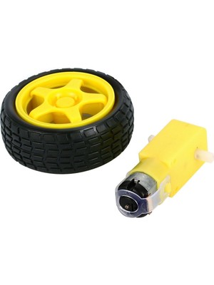 Sanec Motor ve Tekerlek Seti 6V 250RPM Arduino