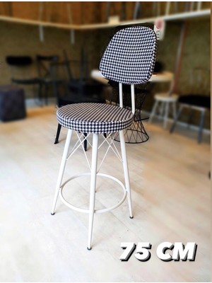 Sandalye Shop Yeni Dolce Bar Sandalyesi 75 cm Kazayağı Kumaş Döşeme